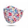 Wasbaar mondkapje wit met bloemmotief