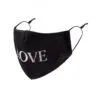 Wasbaar mondkapje zwart love yourself