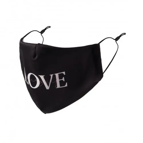 Wasbaar mondkapje zwart love yourself