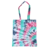 Tie dye tas - grijs wit groen koraalrood