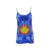 Tie dye spaghetti top - blauw geel oranjerood - Maat XXL