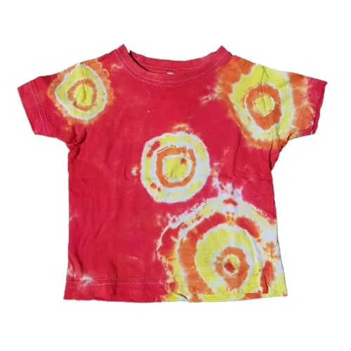 Tie Dye T-shirt rood geel oranje - maat 92