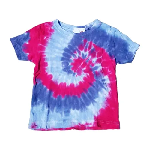 Tie dye T-shirt spiral roze paars lila - maat 98/104