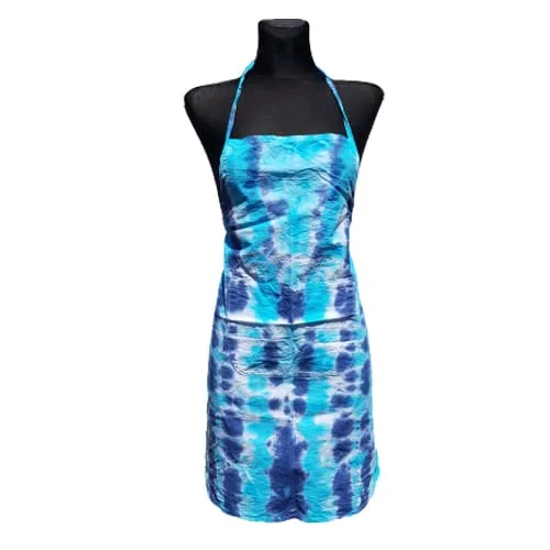 Tie dye schort blauwtinten