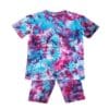 Tie dye set roze blauw paars - Maat M/L