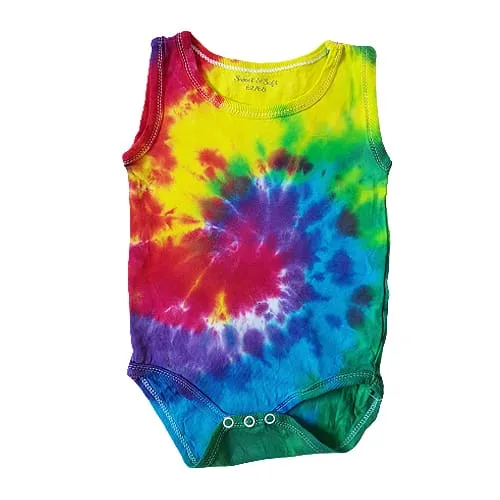 Tie Dye rompertje spiral rainbow - 62-68