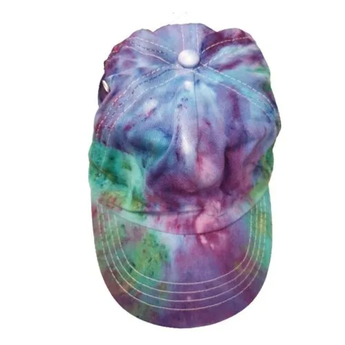 Tie Dye sportcap paars blauw groen