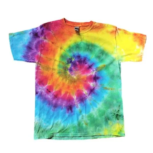 Tie dye kindershirt spiral rainbow