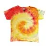 Tie dye kindershirt spiral geel oranje rood - maat 140/152