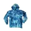Tie dye kinderhoodie in blauwtinten