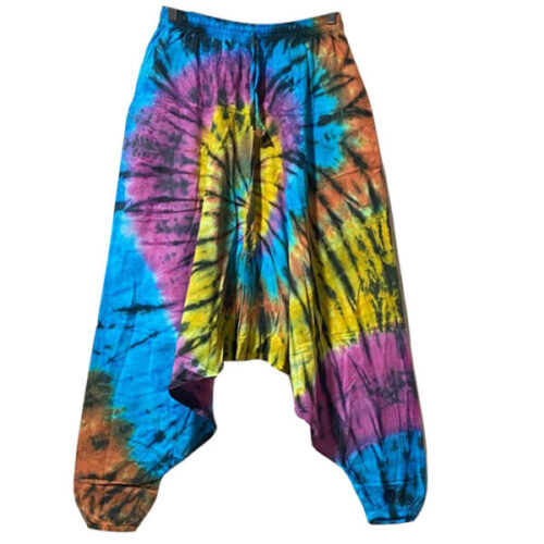 Mooie handgeverfde tie dye harembroek.